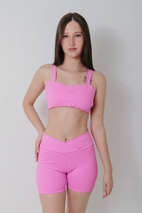 Conjunto Bella Short Cintura Cruzada e Top Regata