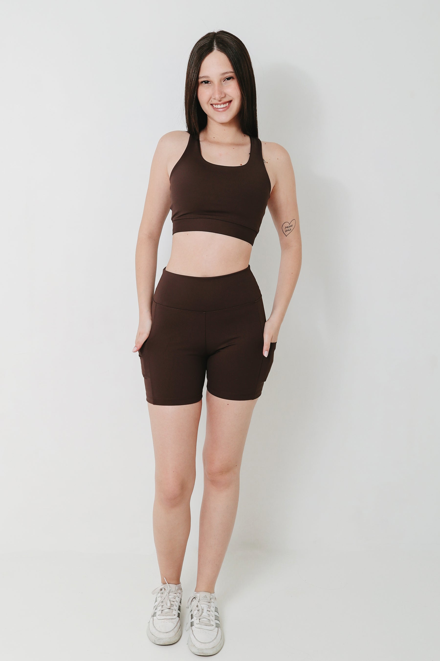 Short Power Cós Alto Com Bolso