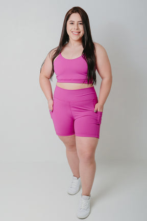 Short Power Cós Alto Com Bolso