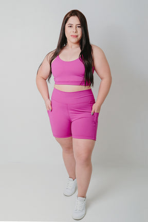 Short Power Cós Alto Com Bolso